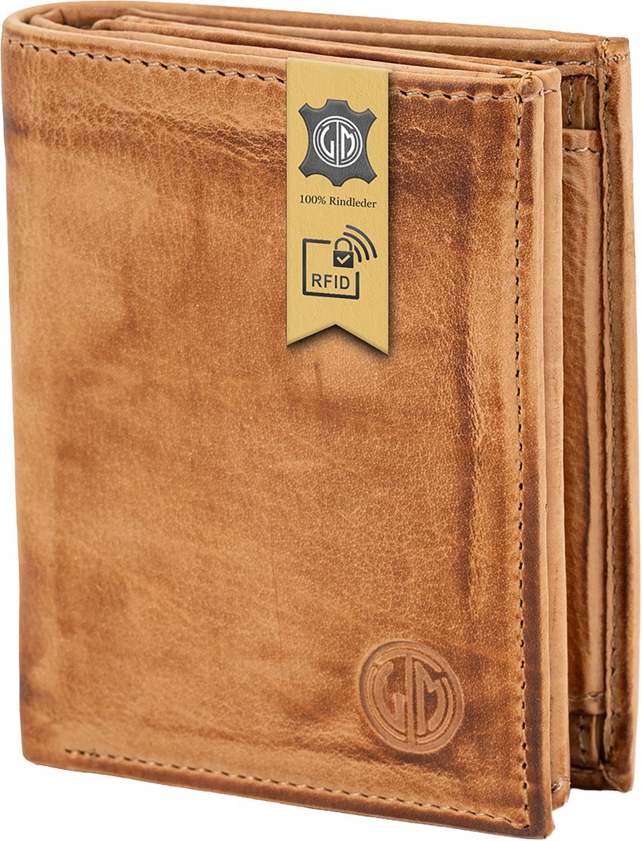 LINDENMANN heren portemonnee RFID - cognac