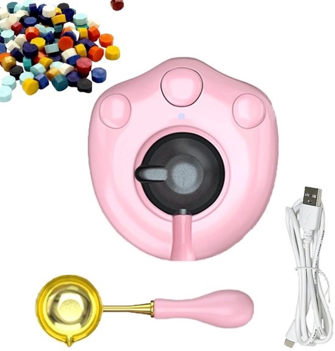 Wax Smeltlepel Kit - Elektrisch smeltgereedschap voor het smelten van kaarsen | Lage druk Quick Candle Tool met Cat Paw Ontwerp voor Bruiloft Envelop Brief, Uitnodigingskaarten