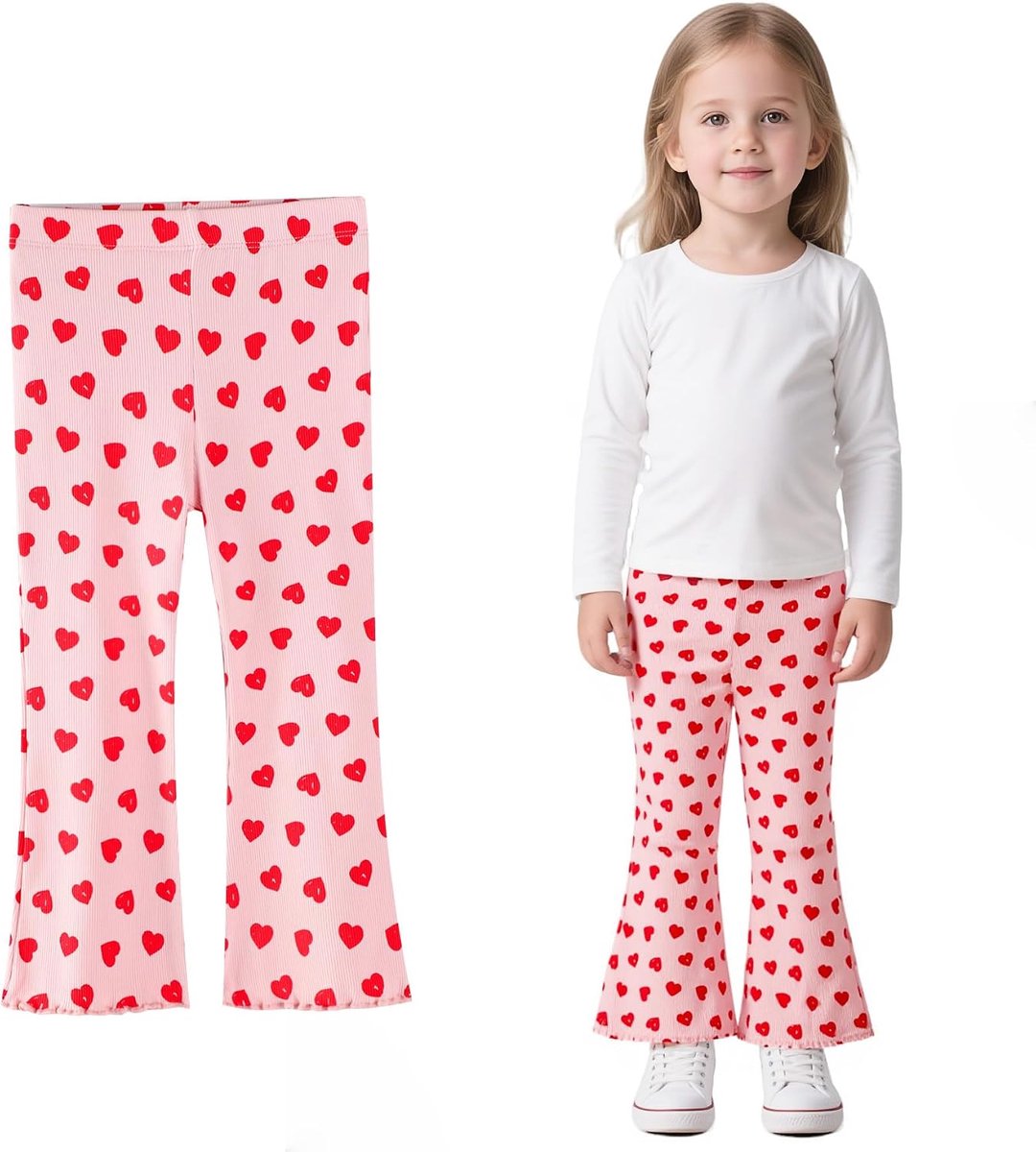 Leggings Meisjes Katoen Kinder Broek met Wijde Pijpen Elastisch Zacht Comfortabel Lange Broek voor Dansen, 2-7 Jaar, Maat 92-122