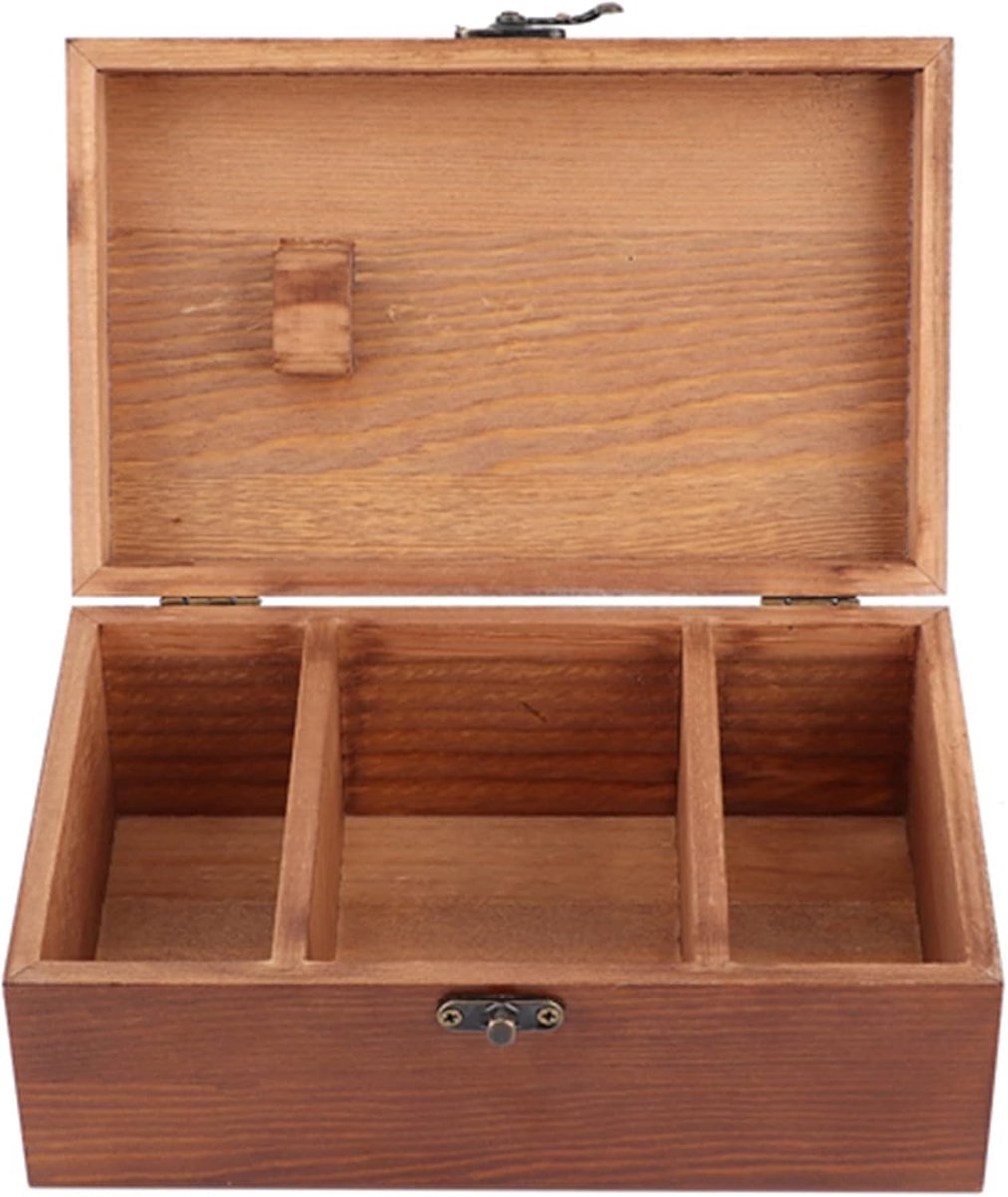 Houten naaidoos, lege naaimand naai-accessoires stiksels reparatieset doe-het-zelf naaigereedschap Naalddraad opbergkoffer organiseer doos voor vingerhoedspeld kussen knop