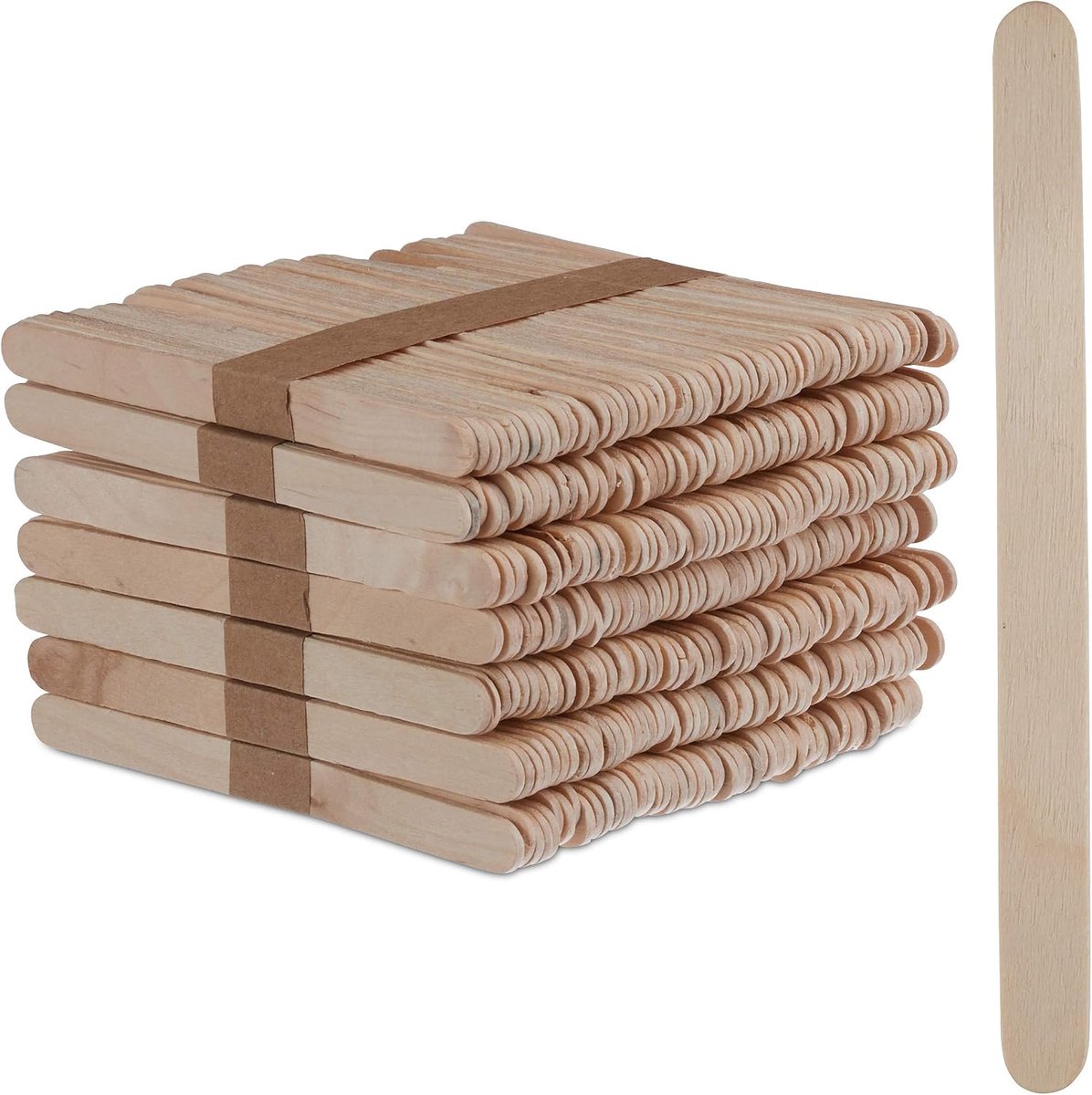 Houten ijsstokjes, 500 stuks, knutselhoutjes, ook om te bakken, DIY ijs op een stokje, HxB: 11,5x1 cm, natuur