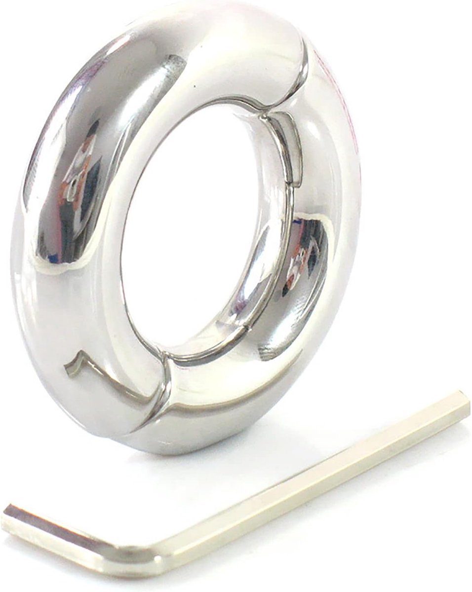 Stainless Steel Cock Rings Scrotum Ring for Men Adult Sex Penis Weight Testicle Ring Sex Toys for Couples (4cm/1.57in)