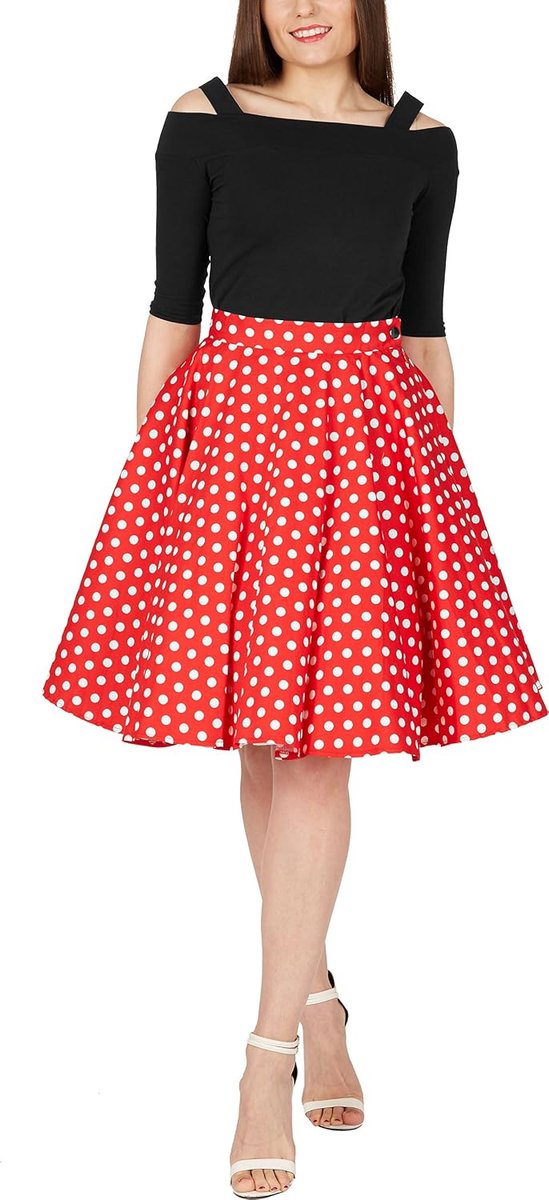 Vintage Swingrok Dames Stippenprint