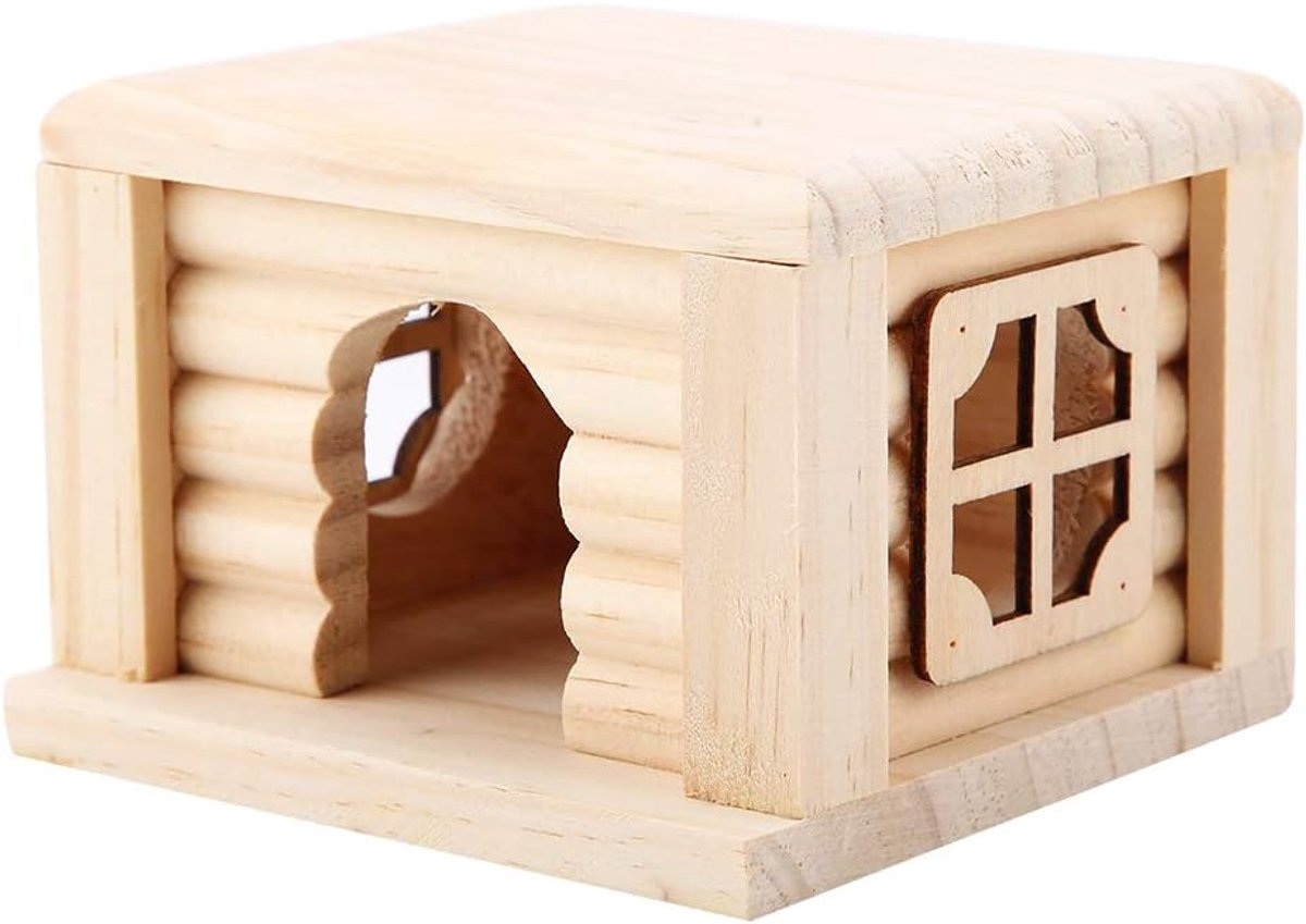 1 Stukken Hamster Huis, Houten Mini Platte Top Huisdier Hut Dier Nesten Habitats voor Cavia Chinchilla Rat Muis Gerbil Egel
