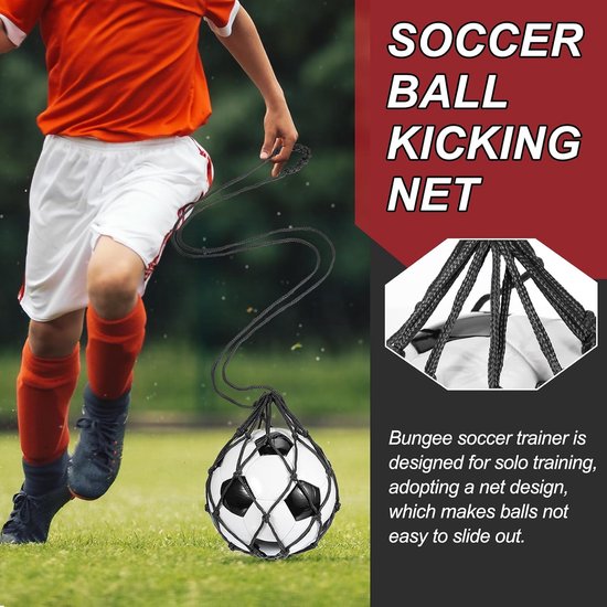 Voetbalnet, net voor voetbaltraining, accessoires voor terugkeeroefeningen voor balmaten (3, 4, 5), zwart — afbeelding 4