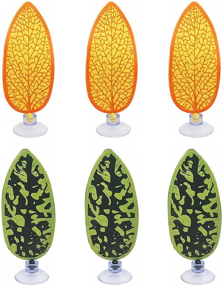 Dailygoods- Aquariumplanten Set - 6 Stuks Levend - Bladkussen/Hangmat - Veilig voor Bettavissen - Aquariumdecoratie - Duurzaam en Realistisch