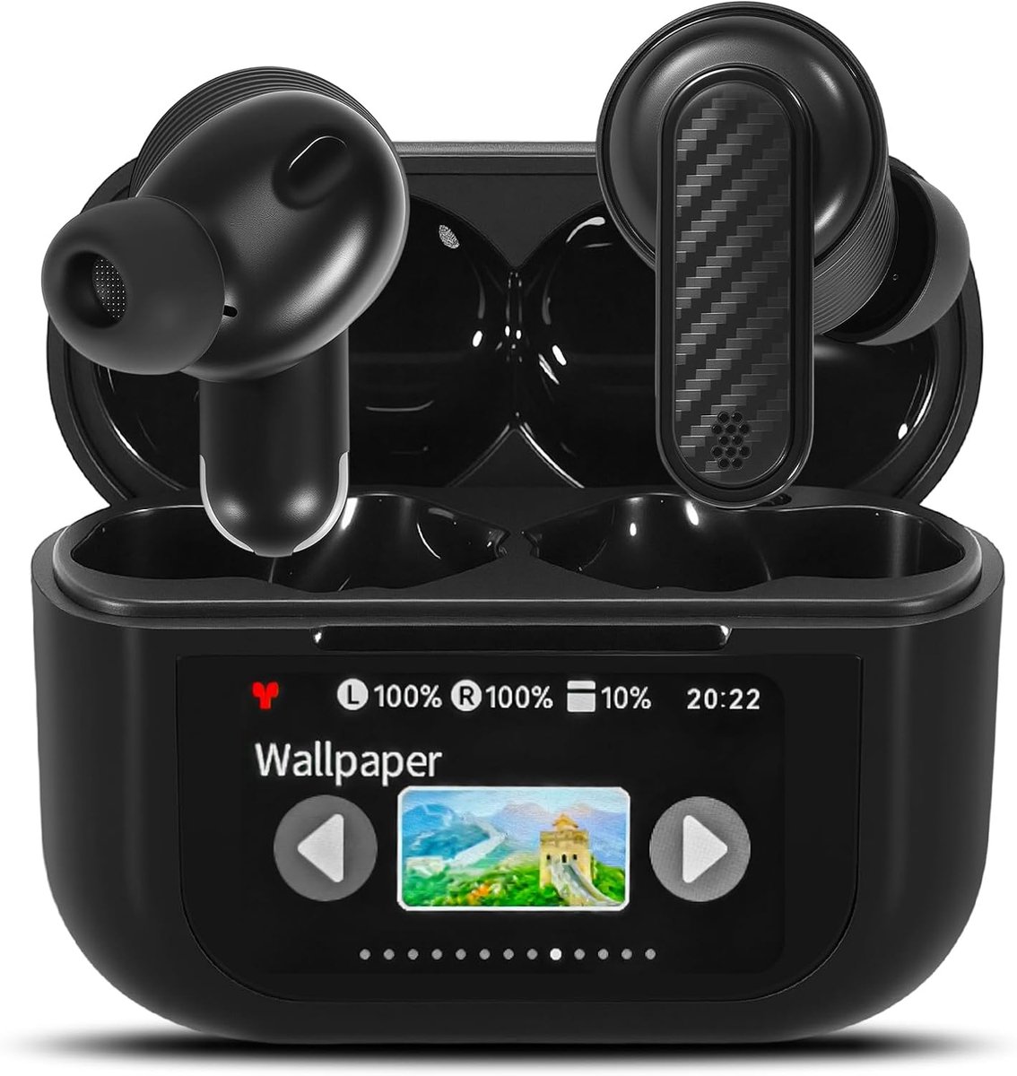 Dailygoods - Touchscreen in-ear hoofdtelefoon - Actieve ruisonderdrukking - Draadloze oordopjes - Zwart - Bluetooth 5.4 - Geschikt voor sport en kanto