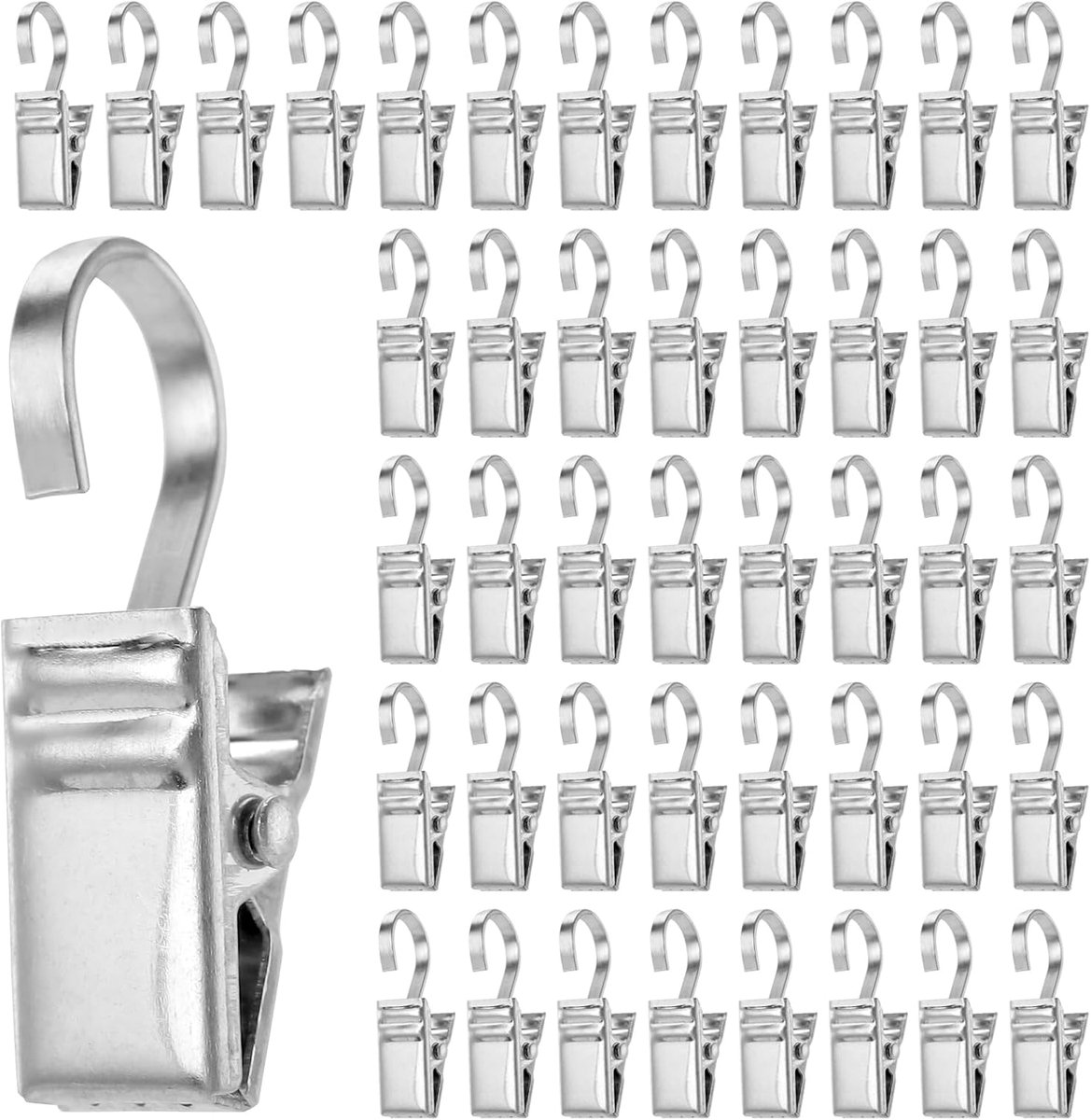 Dailygoods- Gordijnclips 200 Stuks - Roestvrij Stalen Klemmen - 9,6 x 18 x 35 mm - Hangende Clips voor Vlaggen/Stoffen - Duurzaam en Praktisch