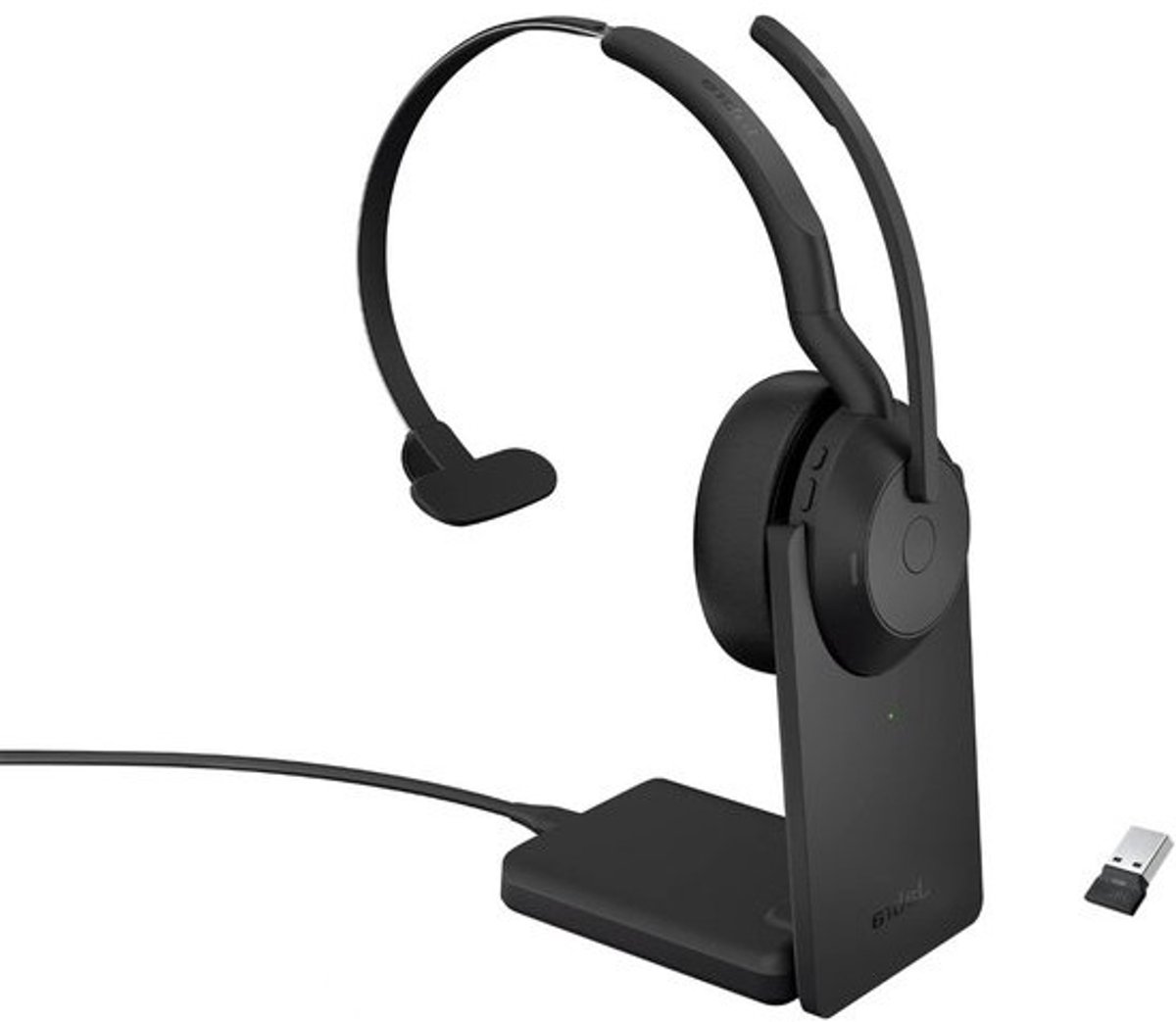 Draadloze Mono Headset - Bluetooth Headset Oortjes - Online Vergaderen - Active Noise Cancellation - 30m Bereik - Zwart