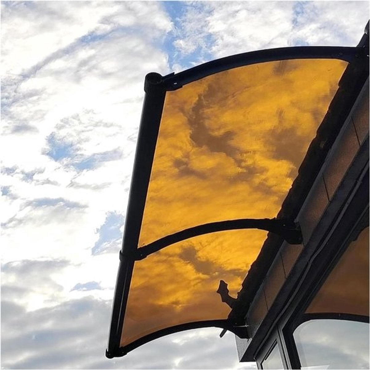Deurluifel - Regenkap Buitendeur - Bescherming tegen Weer - Vergroot Gootontwerp - 45 x 180 cm - Gecoat