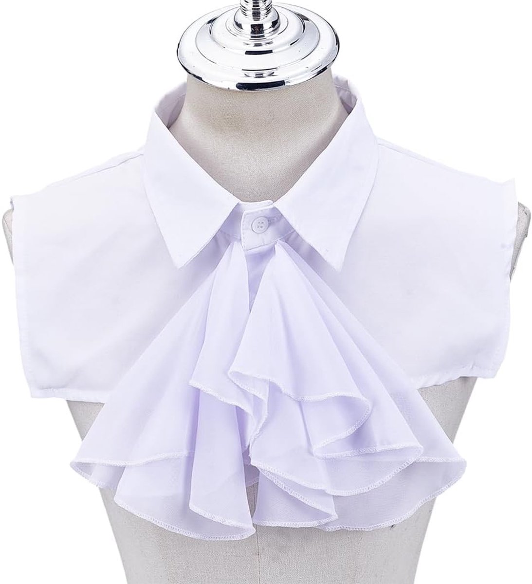 Dailygoods- Nep Kraag Afneembaar - Jabot Kraag - Polyester - Kostuum Accessoire - Halloween Outfit - Glamour Ontwerp 340 mm breed - Kostuumkraag