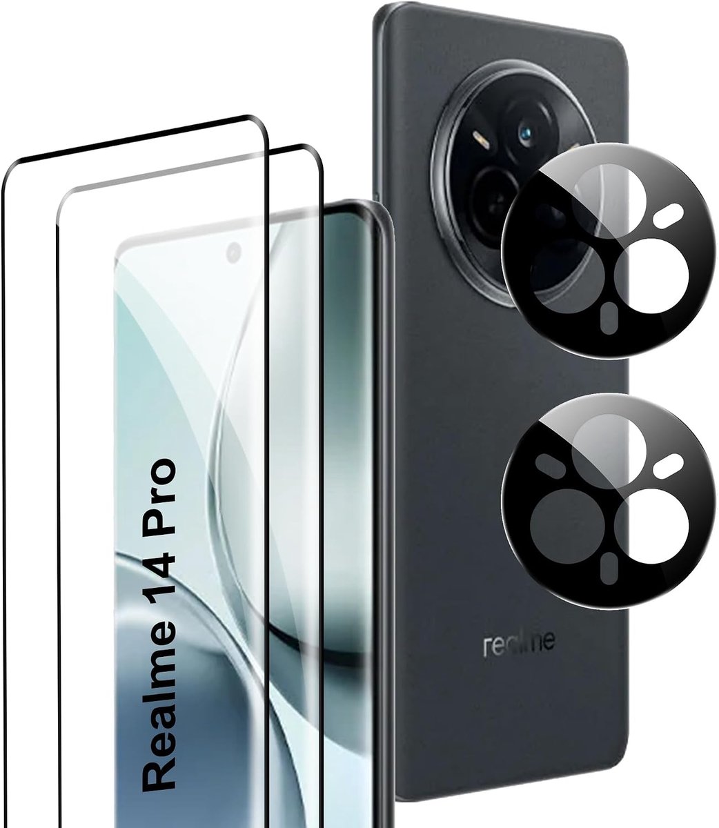 Dailygoods- Displaybeschermfolie 2 Stuks - Gehard Glas - Krasbestendig - Hardheid 9H - Achteruitrijcamera - Geschikt voor Realme 14 Pro 5G - Screenpro