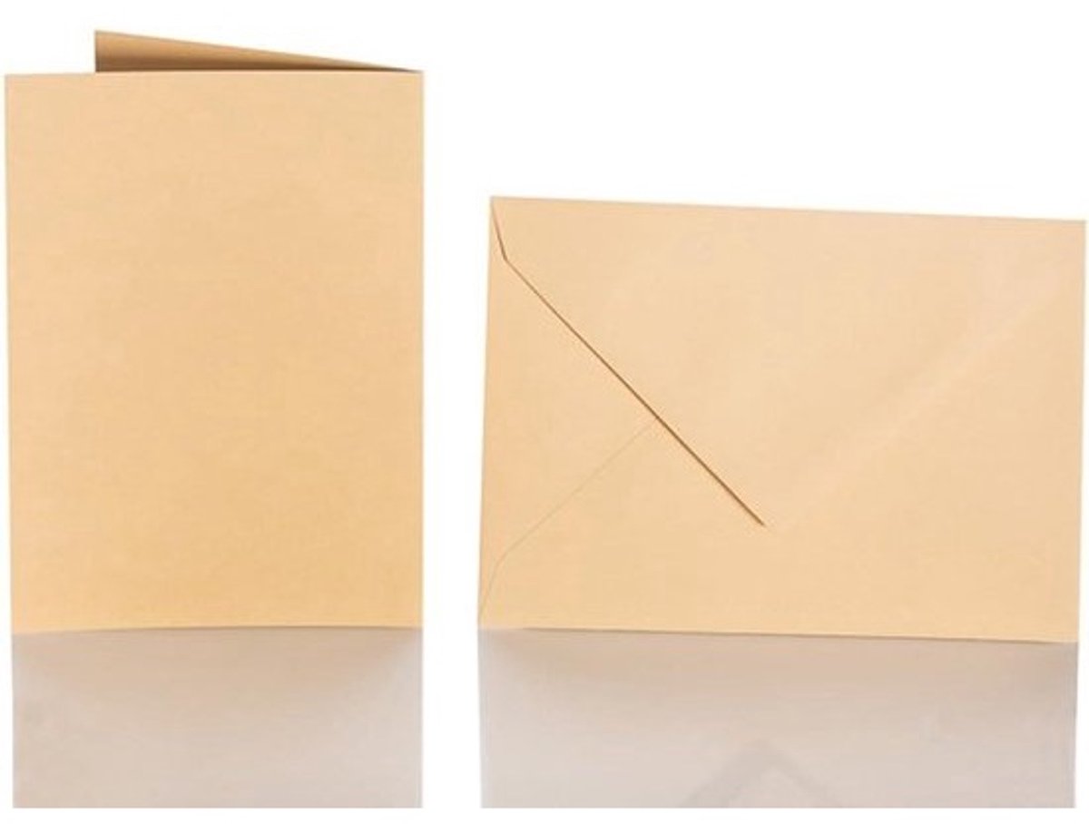 Gekleurde Enveloppen en Kaarten - Briefpapier Set - Verjaardag versturen - Duits fabricaat - C5 16.2x22.9 cm - Camel