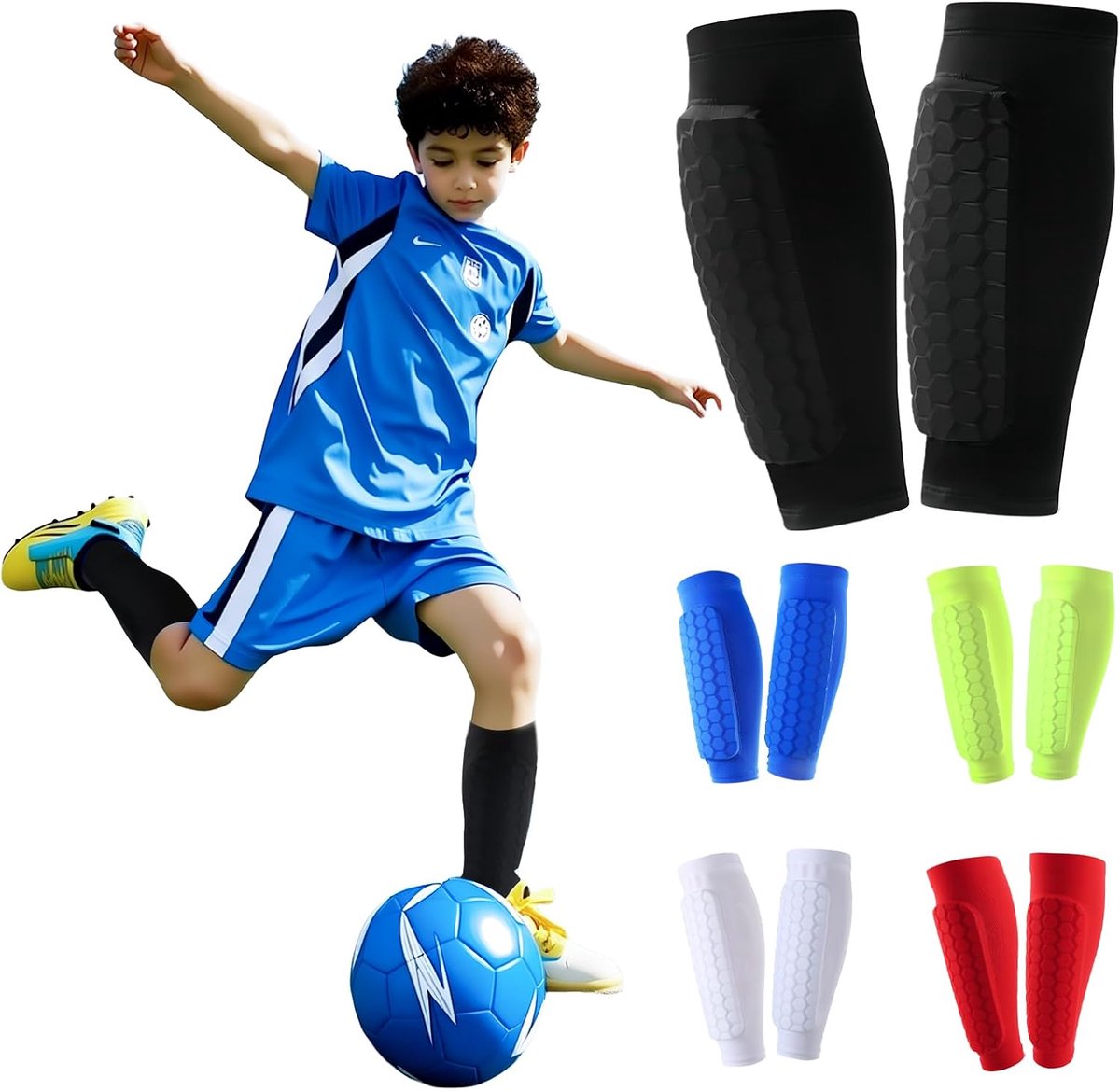 Scheenbeschermers voor kinderen, ademend en schokbestendig, voor jongens en meisjes, ideaal voor voetbal, basketbal, fietsen en wandelen