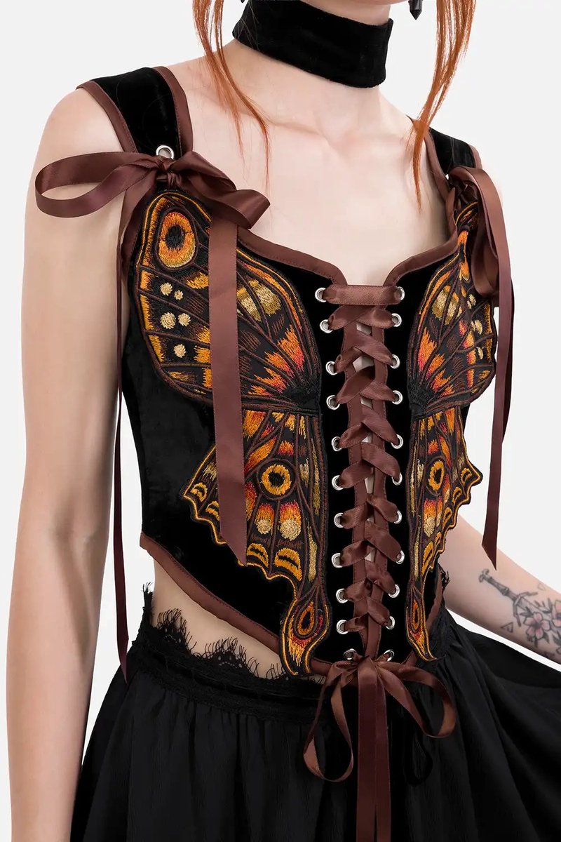 Restyle - Ignis Moth Corset Top - XS