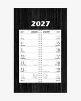 Omlegkalender Zwart - Omlegweekkalender - Week Kalender 2027 - Ophangbaar - Omleg Week begint op Zondag - Zwart Hout
