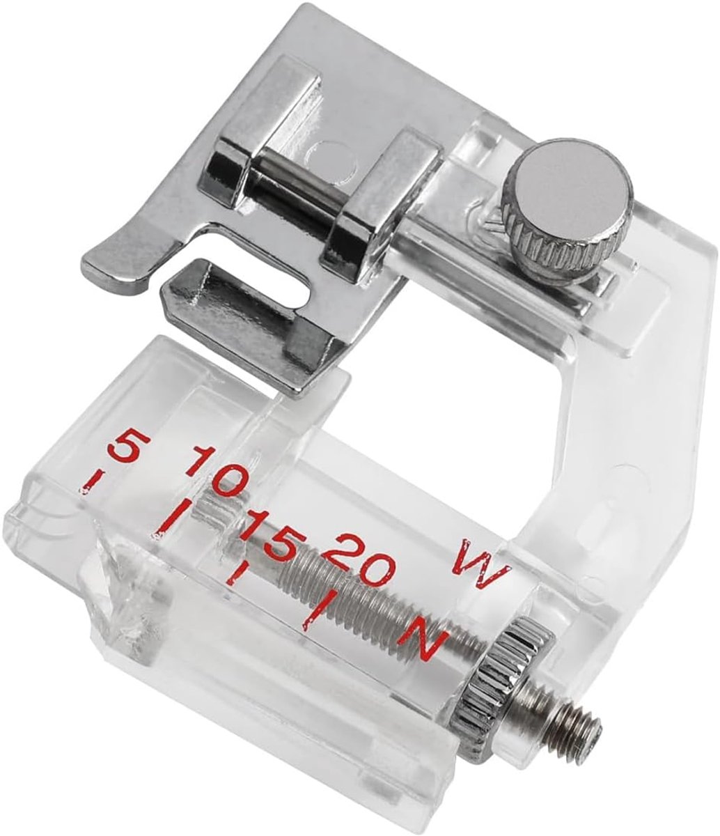 persvoet, 5 mm tot 20 mm Verstelbare schuine bindingsvoet, live en klik-on zomen voor naaimachines Alfa Singer Brother Juki Lidl Elna en meer