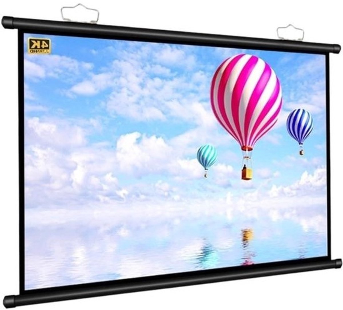 Draagbaar Projectiescherm - Filmscherm Beamer - Thuisbioscoop Creëren - Handmatig Neerklapbaar - 60 Inch (4:3) - Zwart