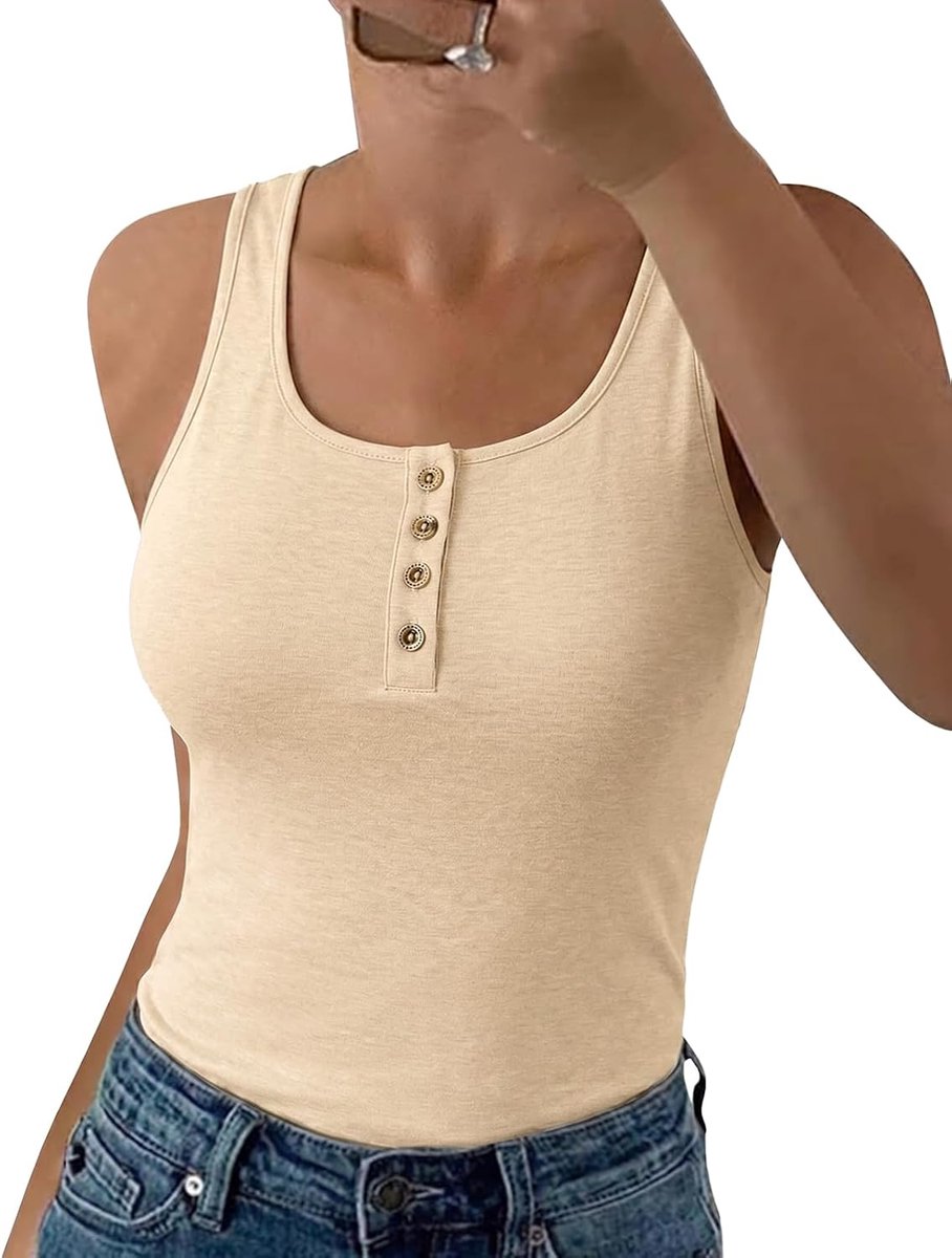 Tanktop voor dames, mouwloos, zomer, casual, ronde hals, sexy, elegante tanktop met trekkoord aan de zijkant, basic losse camisole shirt