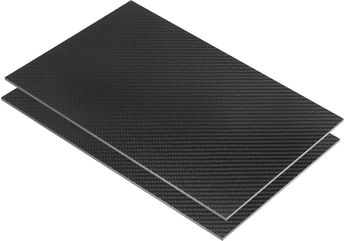 2 stuks 3K koolstofvezelplaat, 300 x 200 x 3 mm, koolstofvezel, board, flexibel, voor RC-vliegtuig, modelauto, auto-onderdelen (Twill Bright)