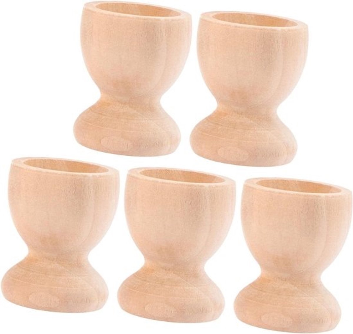 Houten Eierhouders - Ontbijt Bakjes - Eieren Presenteren - Natuurlijke Charmante Stijl - 5 Stuks - Bruin