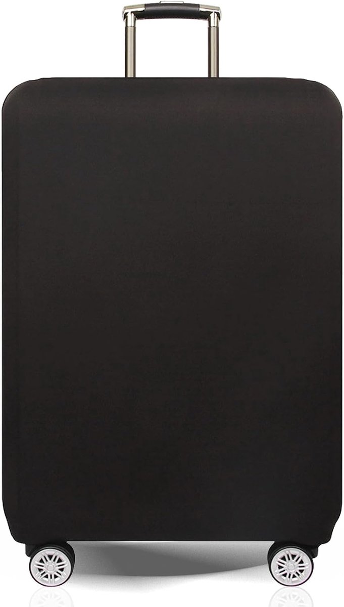 Kofferbeschermhoes, reiskofferbeschermhoes voor 56-66 cm, bagagebeschermer, wasbare bagagehoes, elastische kofferhoes, kofferhoes, beschermer voor koffer, bagage, zwart, zwart, 22-24