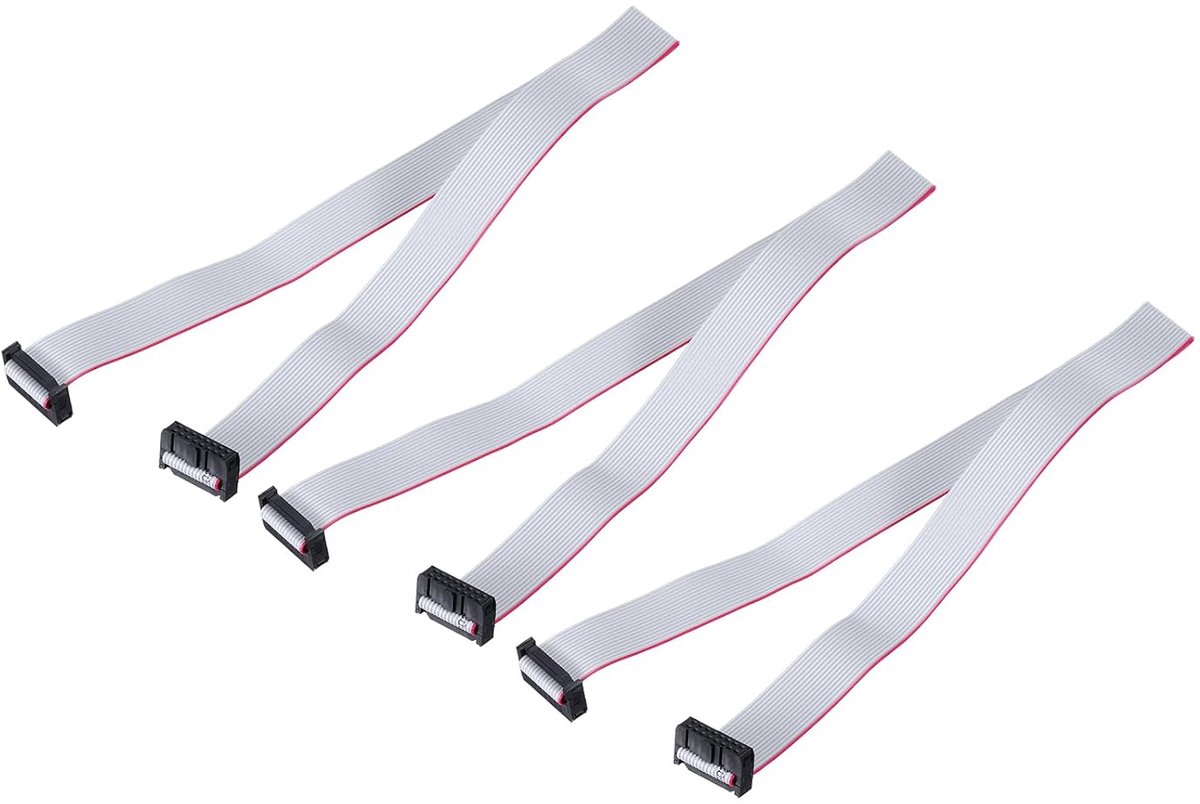 3 stuks IDC lintkabel, 2,54 mm rastermaat 20 mm breedte 50 cm lengte 16 pin FC naar FC lintconnector, jumperkabel voor pc, led-displays