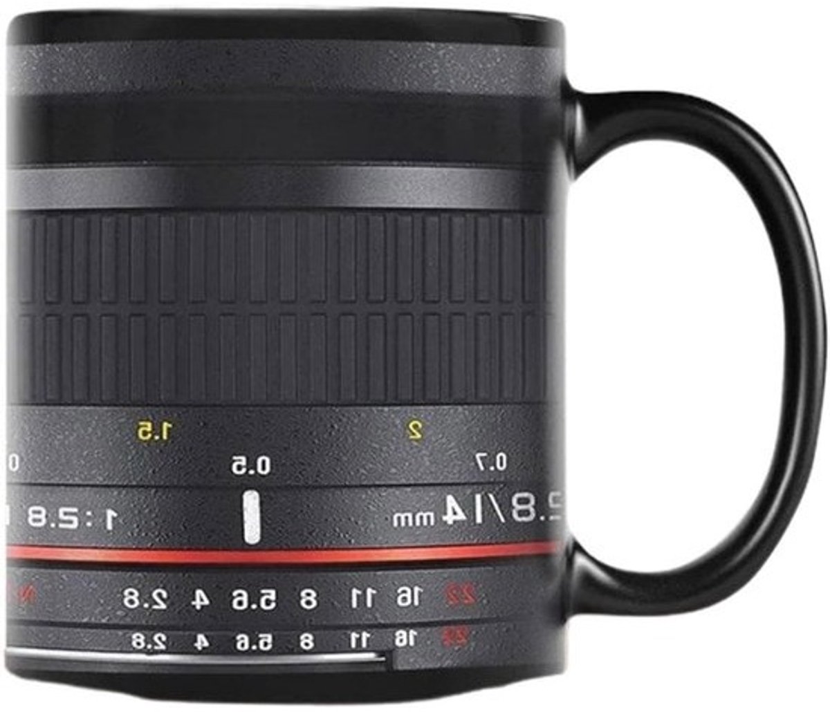 Koffiekop Cameralens - Fotografiemok Mok - Genieten van Koffie - Realistisch Lensontwerp - 350ml - Wit
