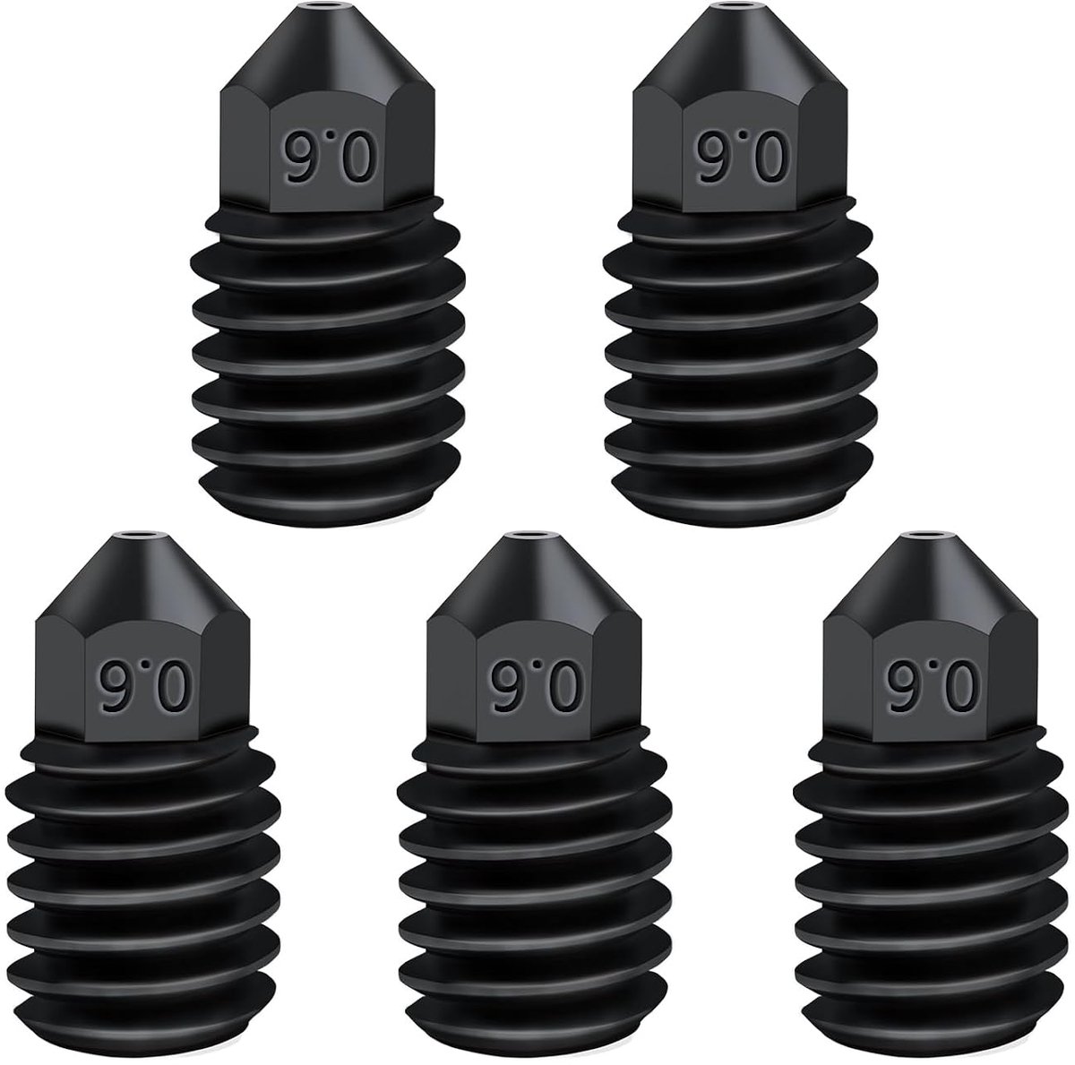 5 stuks gehard stalen mondstukken geharde stalen mondstukken 0,6 mm extruder hotend mondstukken voor Bambulab P1P P1S X1 X1C X1E 3D-printer