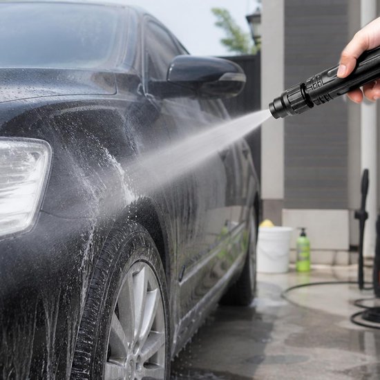 Hogedruk Waterpistool voor Auto Reiniging, Krachtige Watersproeier met Booster Mondstuk & Multifunctionele Connectoren Straalmondstuk voor Tuin Gazon Planten Water Geven — afbeelding 5