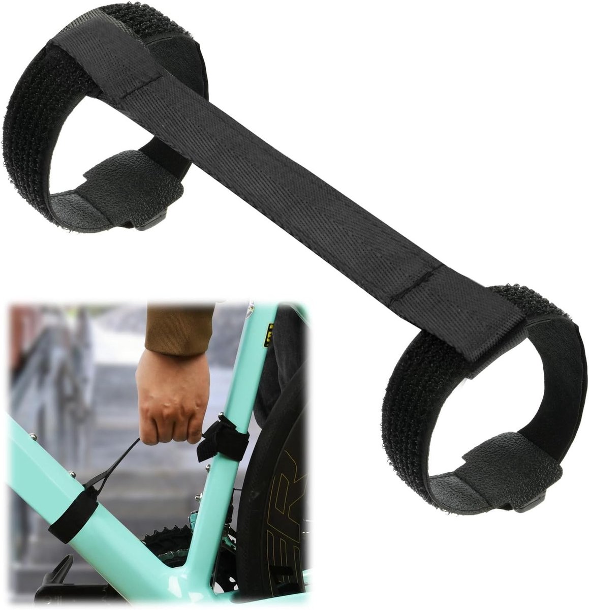 Draagriem voor Fietsen, Stevige Nylon Fietsdrager met Comfortabele Grip, Multifunctionele Fietslifter voor Stadsfietsen en Mountainbikes