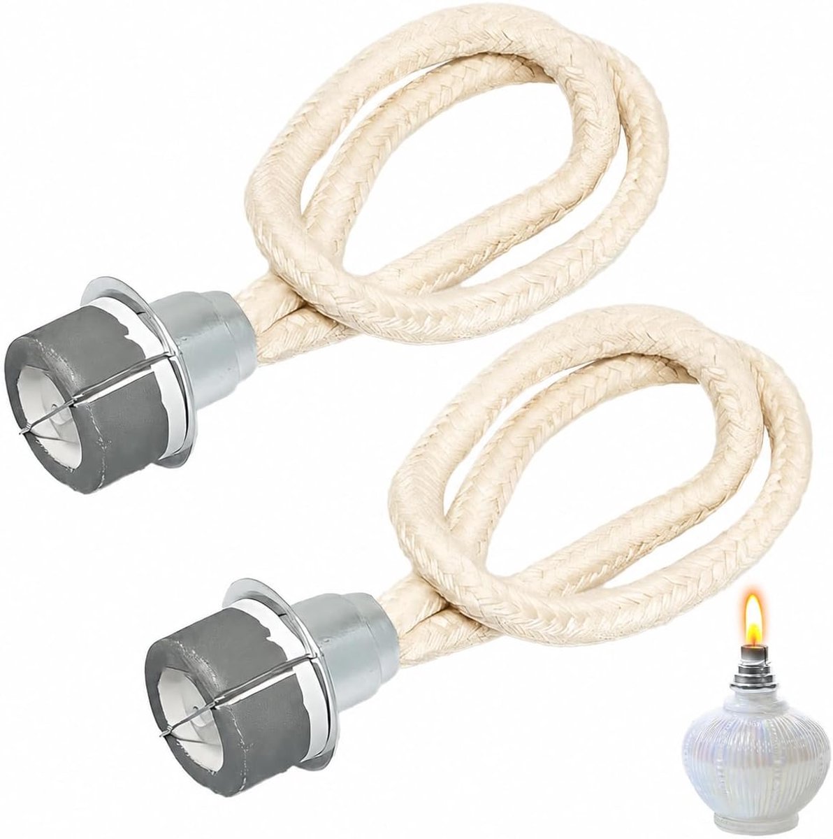 2 stuks geurlampen lont voor lamp Berger katalytische lamp, 18 mm zilver geurolie lamp reservelamp reservelamp voor aromatherapie en verbetering van de binnenlucht, vervangende controle katalytische