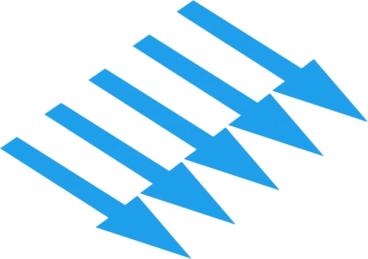 Pijlsticker 15,5 cm, 6 vel richtingsteken PVC lijm verwijderbare vloeren sticker voor vloeren muur markering, blauw