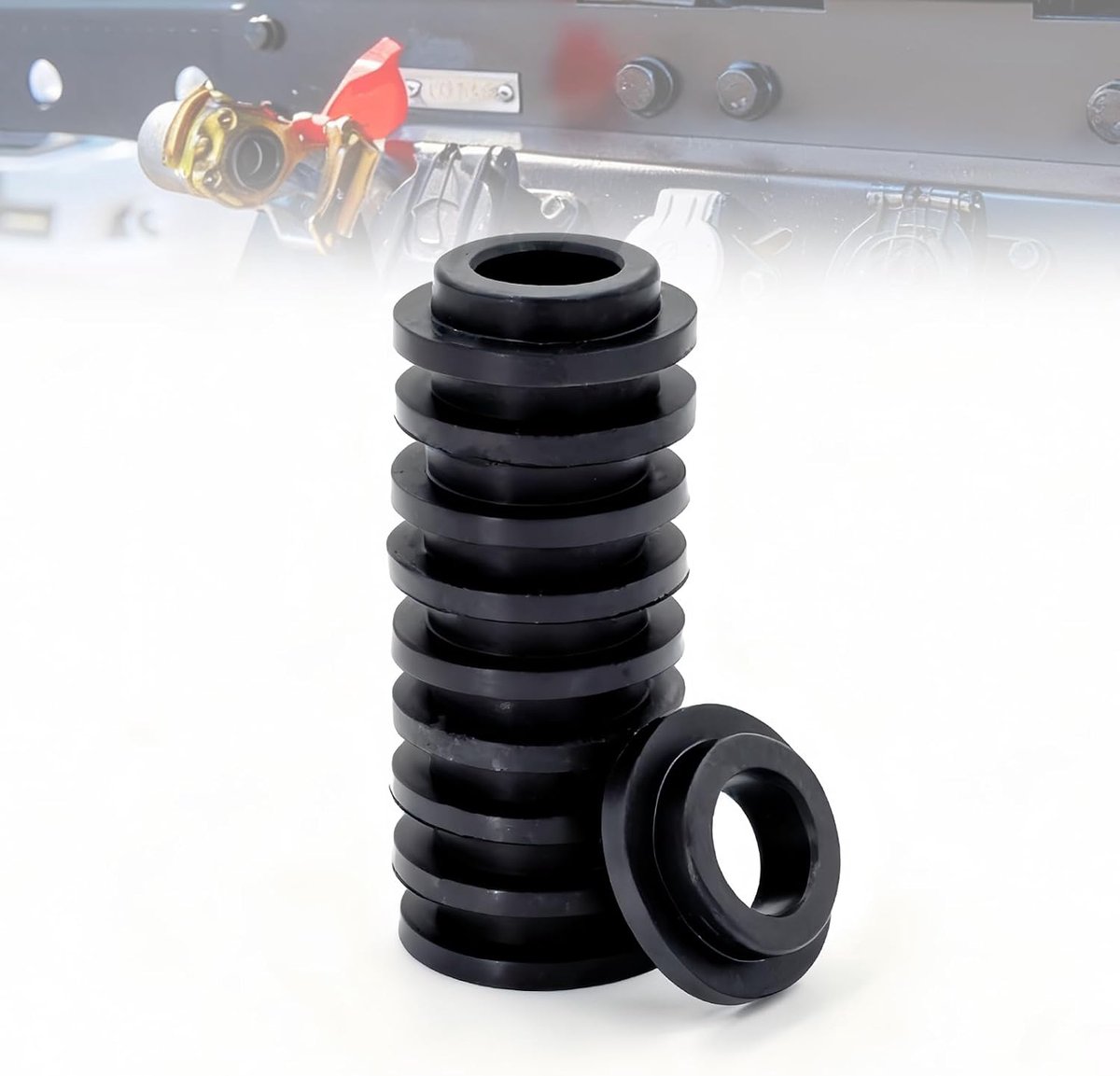 Afdichtingen voor tractoren met rode en gele tweeleidingsrem. Compatibel met WABCO en Van HOOL 637402730. 10 stuks. OE-nummer: 8975500204