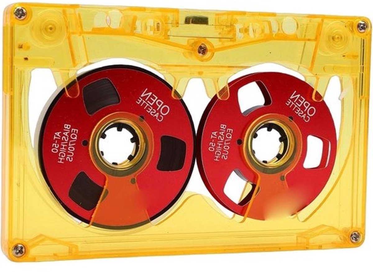 Cassetteband Spoel tot Spoel - Audioband Geluidscassette - Muziek Opnemen - Visuele Spoelonderdelen - 50 Minuten - Transparant