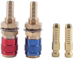 2 Stks 8mm Watergekoeld & Gas, Watergekoelde Mig Torch Loop Conectores Agua Gas Adapter Quick Connector Fitting voor TIG Lastoorts Tussen Lastoorts en Lasplug