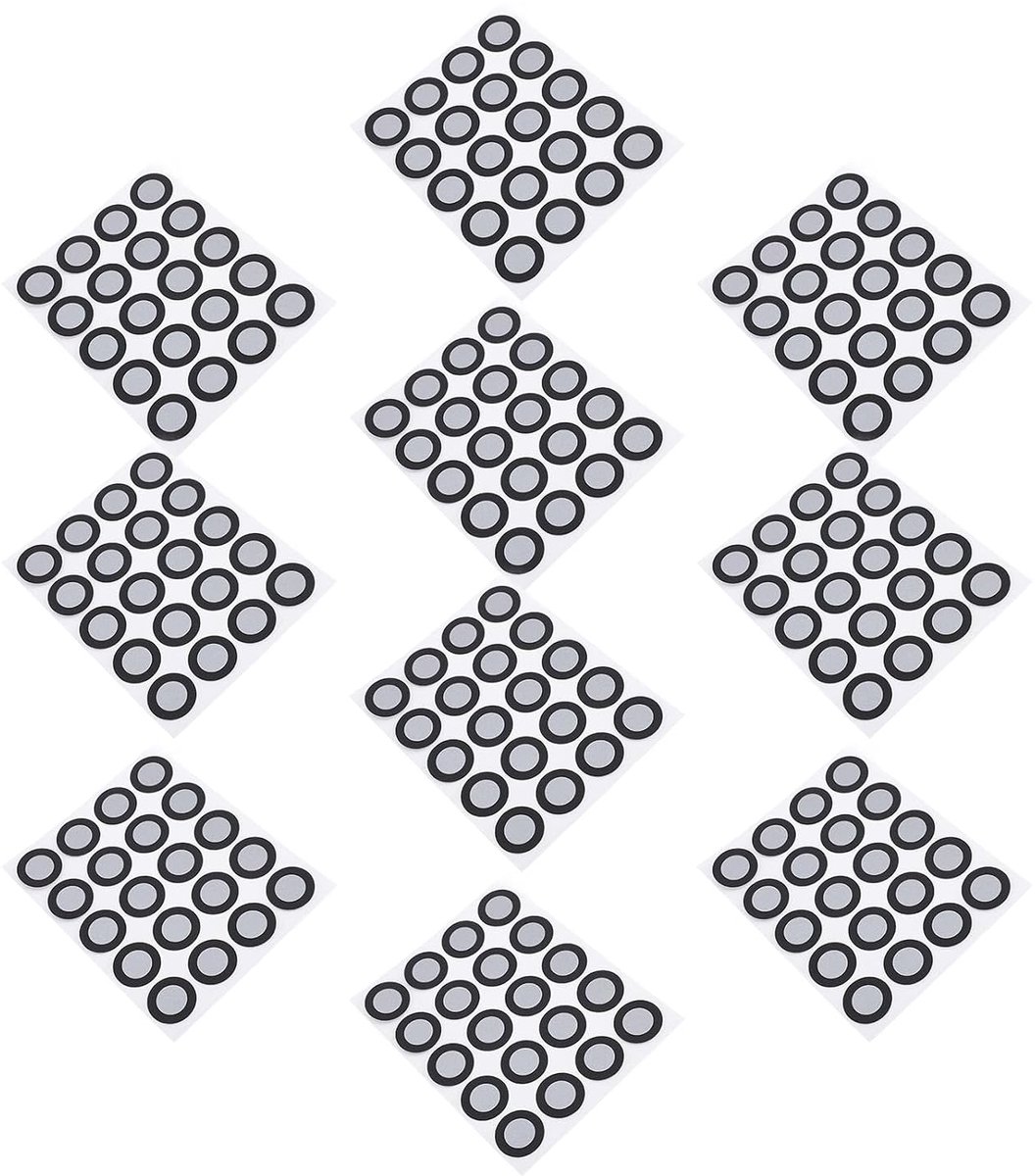 3D-scannermarkers, 200 Stuks, 12 Mm ID 19 Mm OD, Hoog Reflecterende Tracking Dots, Veelzijdig Referentiepunt, Diffuse Reflectie, voor 3D-scantoepassingen
