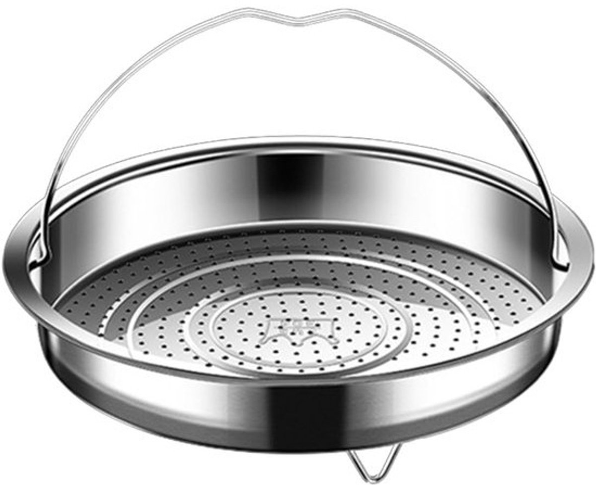 Stoommand RVS - Stoominzet Kookpan - Gezond Koken - Met Handgreep - Universeel Formaat - Zilverkleurig