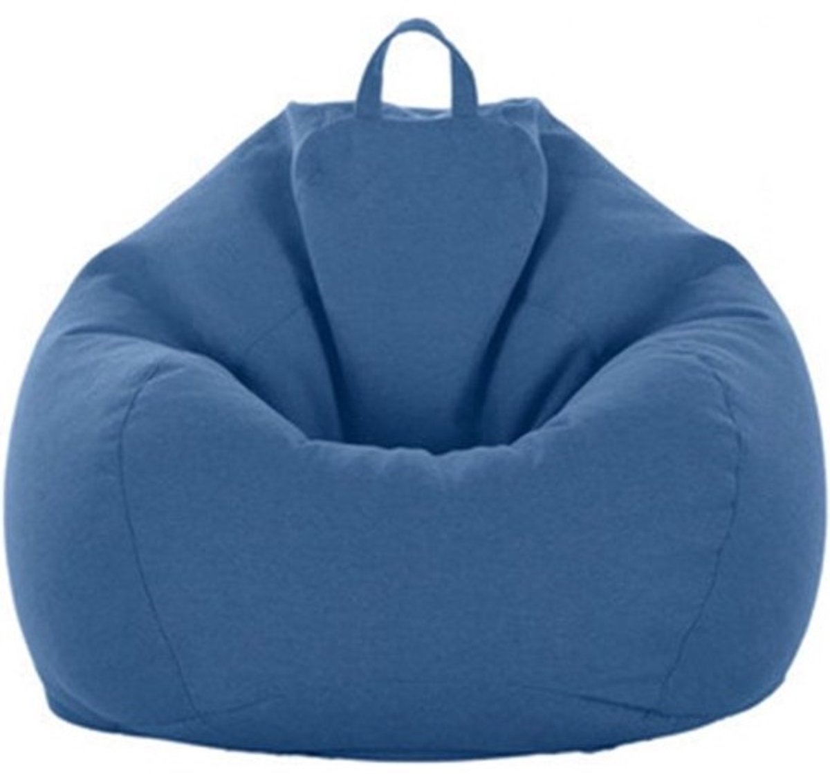Zitzakhoes - Zitkussenhoes Opbergzak - Knuffels Opbergen - Wasbaar Katoen Linnen - 80cm x 90cm - Blauw