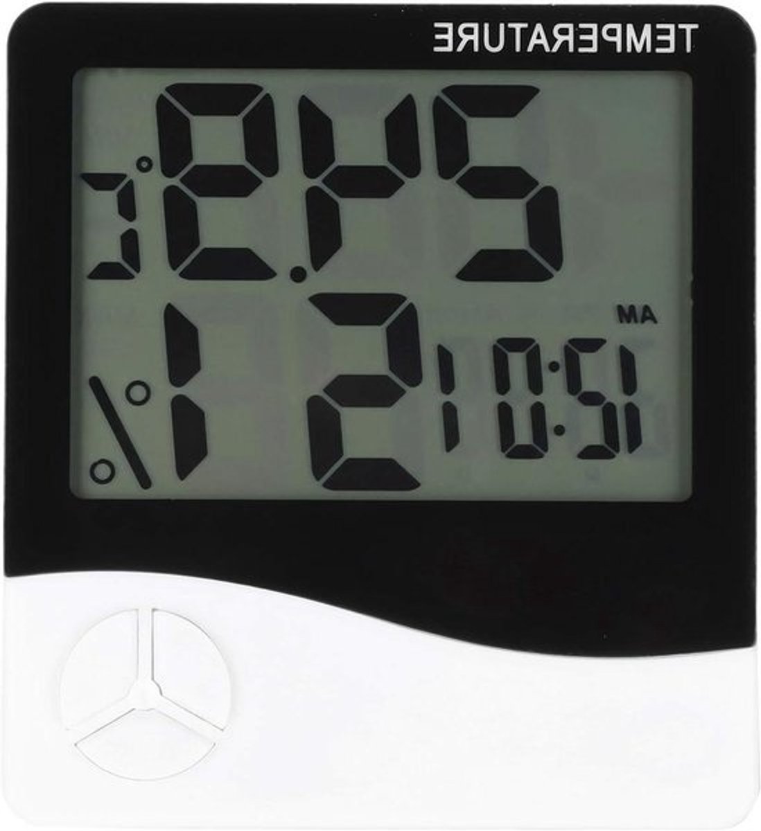 Digitale Hygrometer Thermometer - Kamer Monitor - Binnenklimaat Bewaken - Groot Display - 9 x 10 cm - Wit