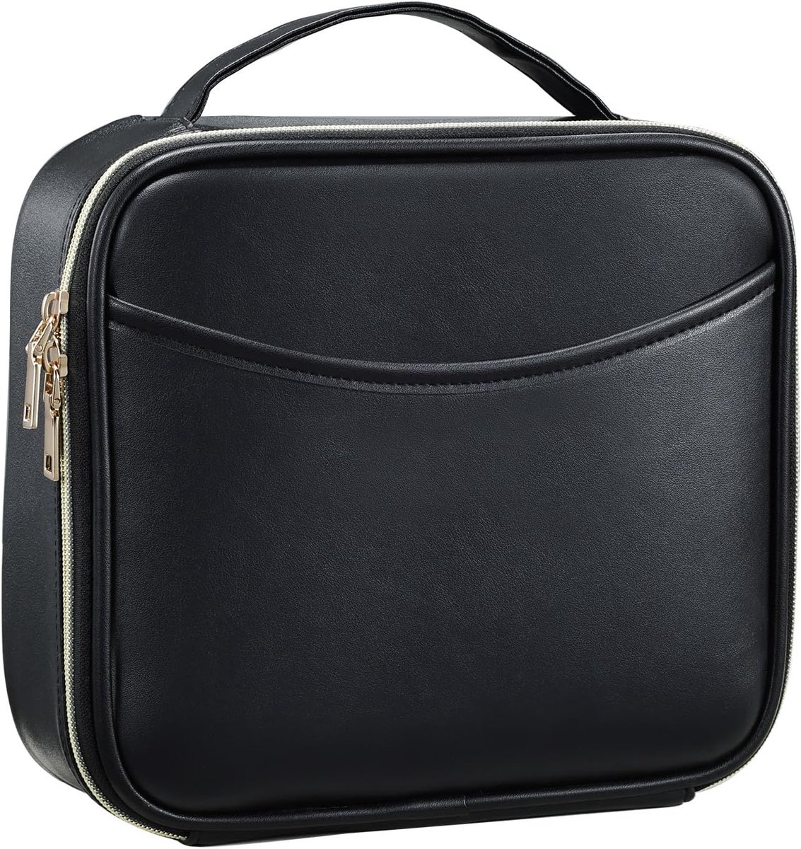 Tas Cosmetische Tas Make-up Geval Vaniteit Geval Cosmetische Geval Make-up Tas Make-up Organiseer Tas Cosmetische Organiseer, Pu leder zwart, S