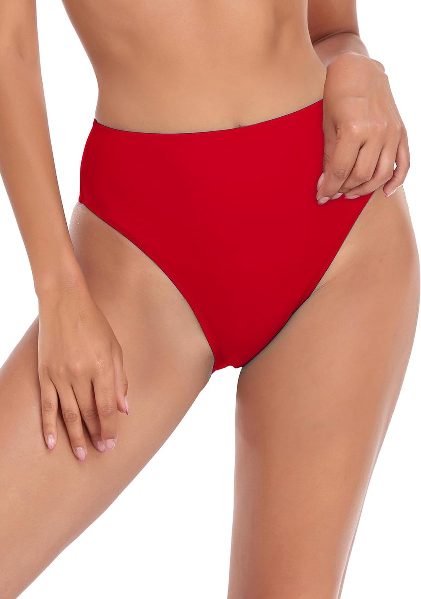Blues Cheeky Bikinibroekje voor dames, hoge taille, elastische buikcontrole, badmode met comfortabele voering