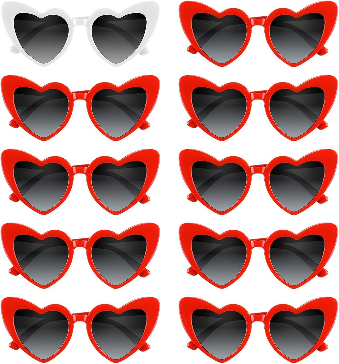 4/6/8/10/12 Pack Bachelorette Zonnebril Hart Zonnebril Vintage Hartvormige Bril voor Vrouwen Bruids Feest Bruiloft