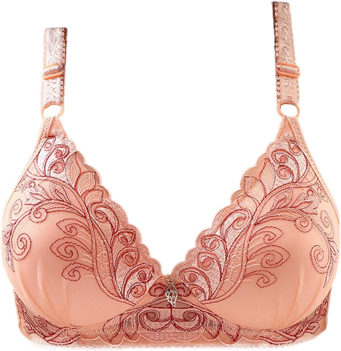 Prachtig geborduurde bloemenbeha voor dames, push-up-beha, comfortabel, dun, modieus, kleine beha voor vrouwen