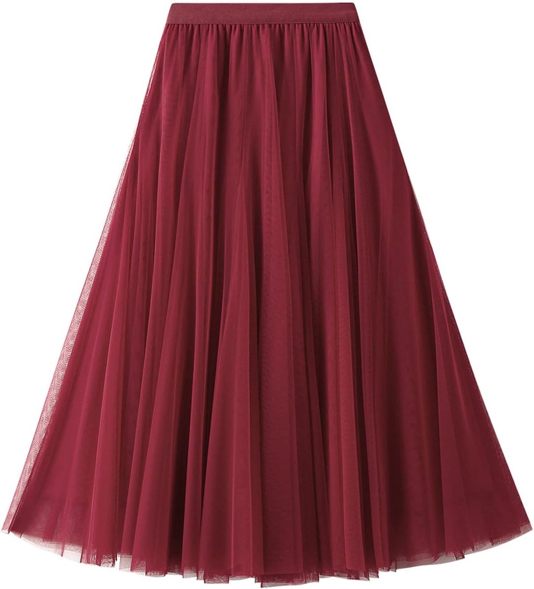Tule rok dames A-lijn maxi rok dames elastische taille tule rok dames lang eenheidsmaat