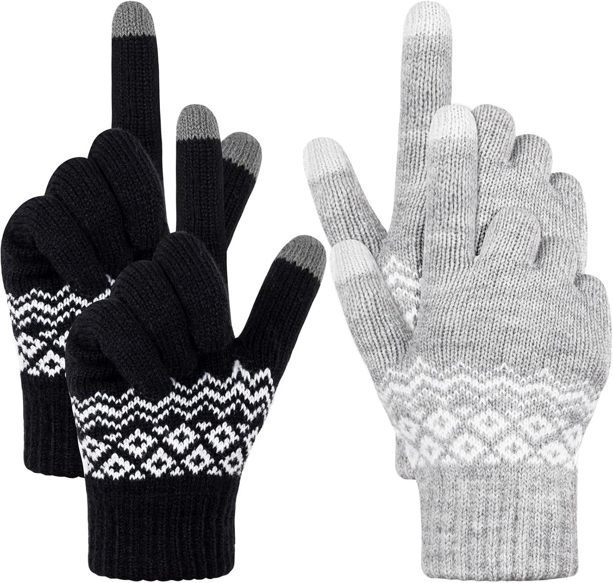 Handschoenen voor de winter, uniseks, gebreide warme handschoenen, flexibele gebreide handschoenen voor dames en heren