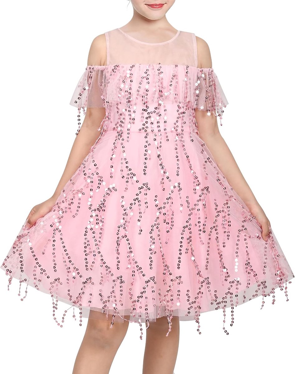Jurk Purper Off Shoulder Hallo laag Rok Bruidsmeisje 7-14 jaar