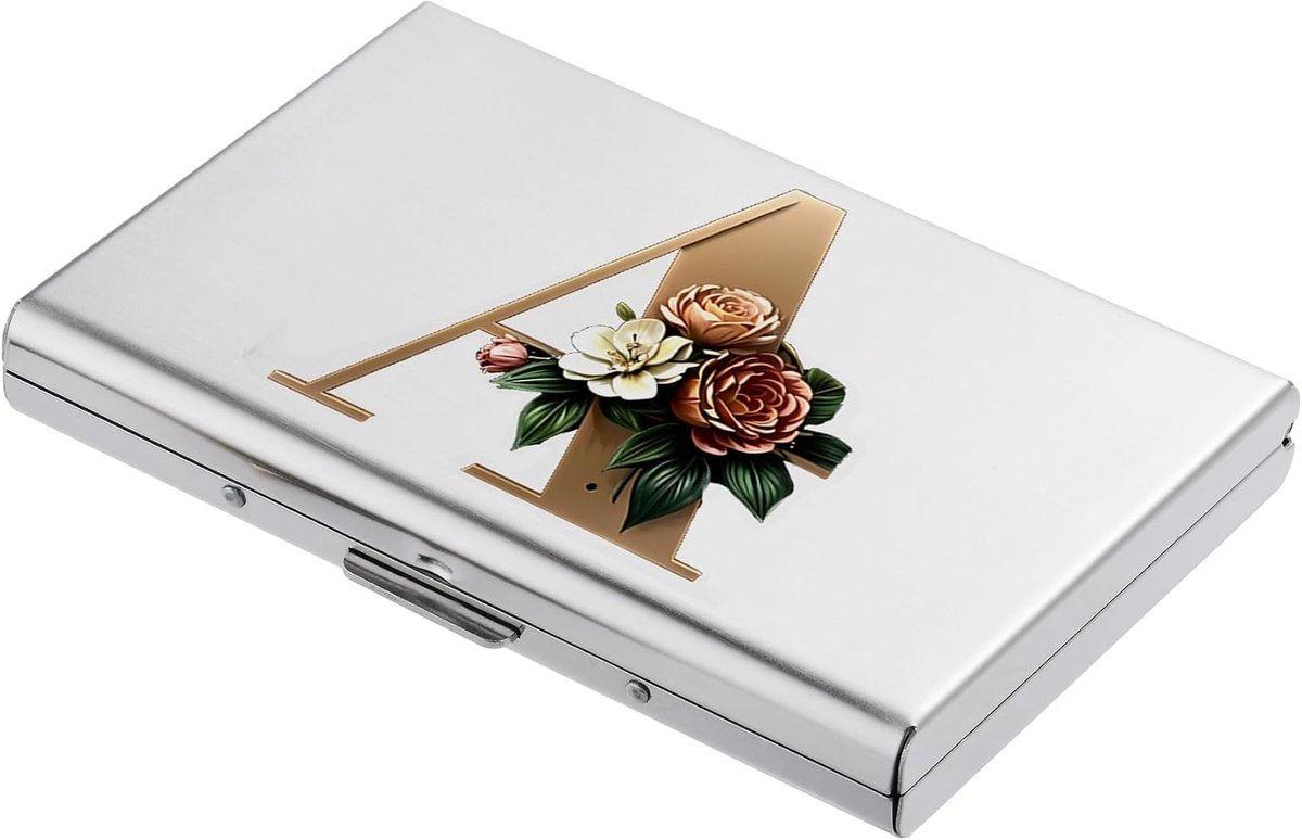 Slanke RFID Blokkerende Kaarthouder Portemonnee, Modieus Ontwerp en Artistieke Patronen, Metalen Creditcardhouder Portemonnee, voor Dames en Heren. (6 Sleuven/Zilver/A)