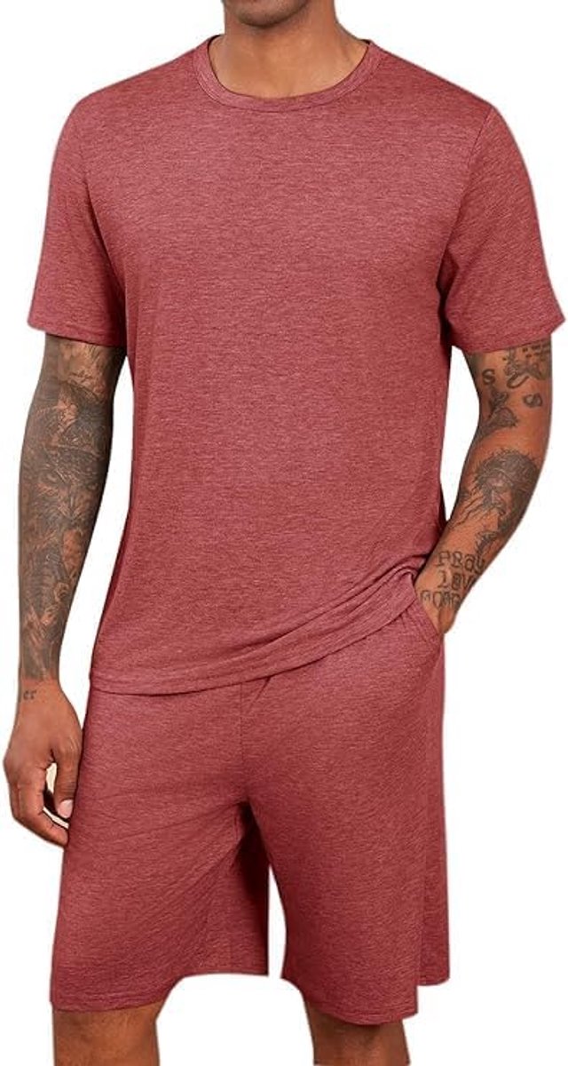 Heren pyjama sets zomer pyjama korte mouwen T-shirts en shorts 2 stuks lounge sets nachtkleding