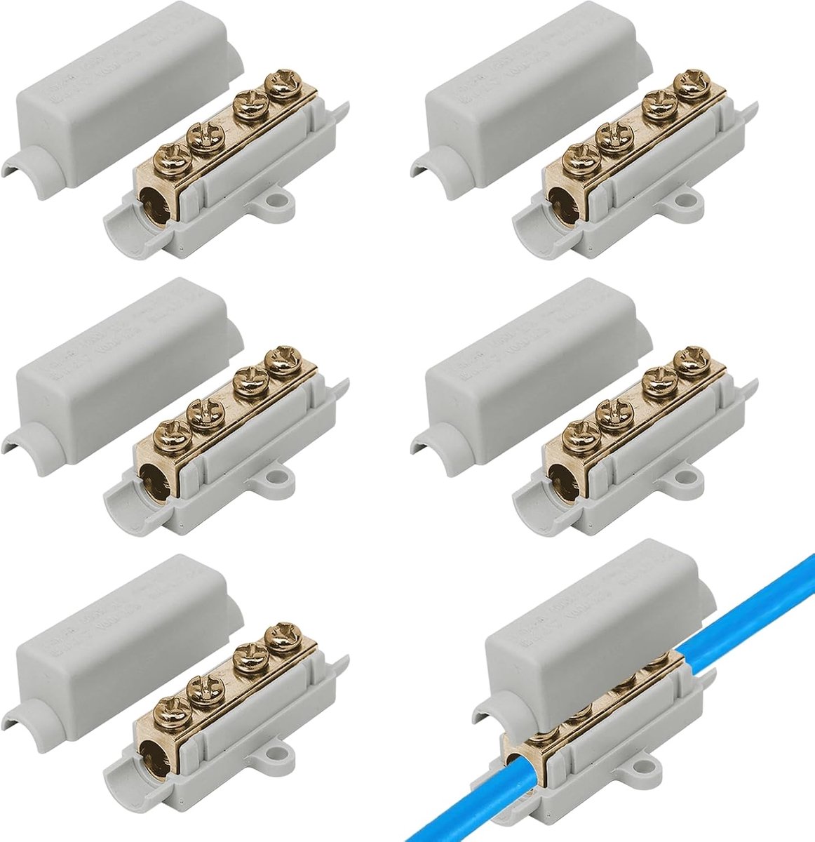 Aansluitblok voor kabels van 2,5 tot 16 mm², kabelbinders, elektrische kabelconnector, kabelgeleider aansluiting, hoofdstroomleiding